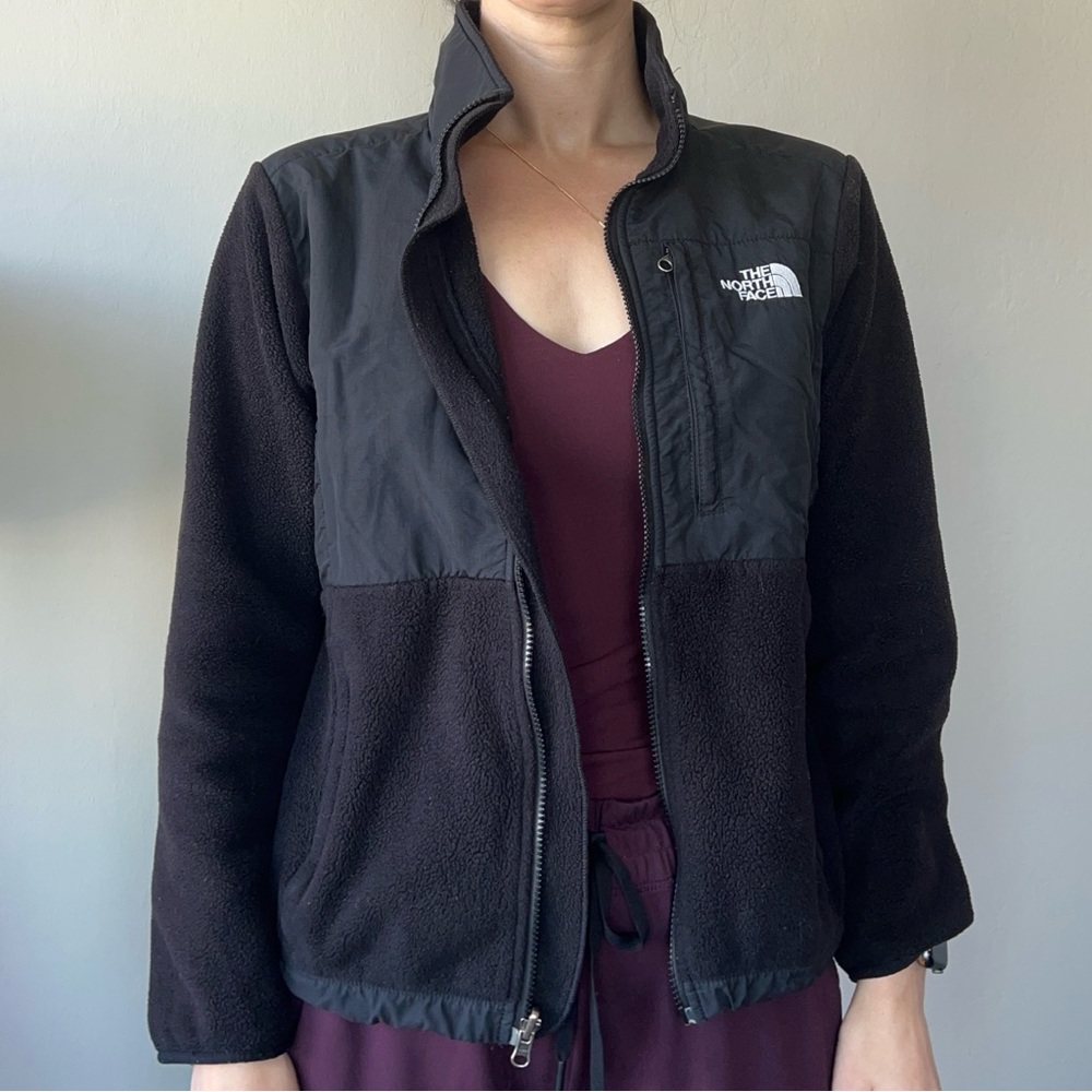 North Face Zip Fleece Denali Size Medium Black